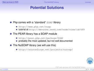 Web services in PHP using the NuSOAP library