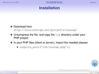Web services in PHP using the NuSOAP library