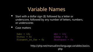 Variable Structure Letters PHP-Overview.ppt