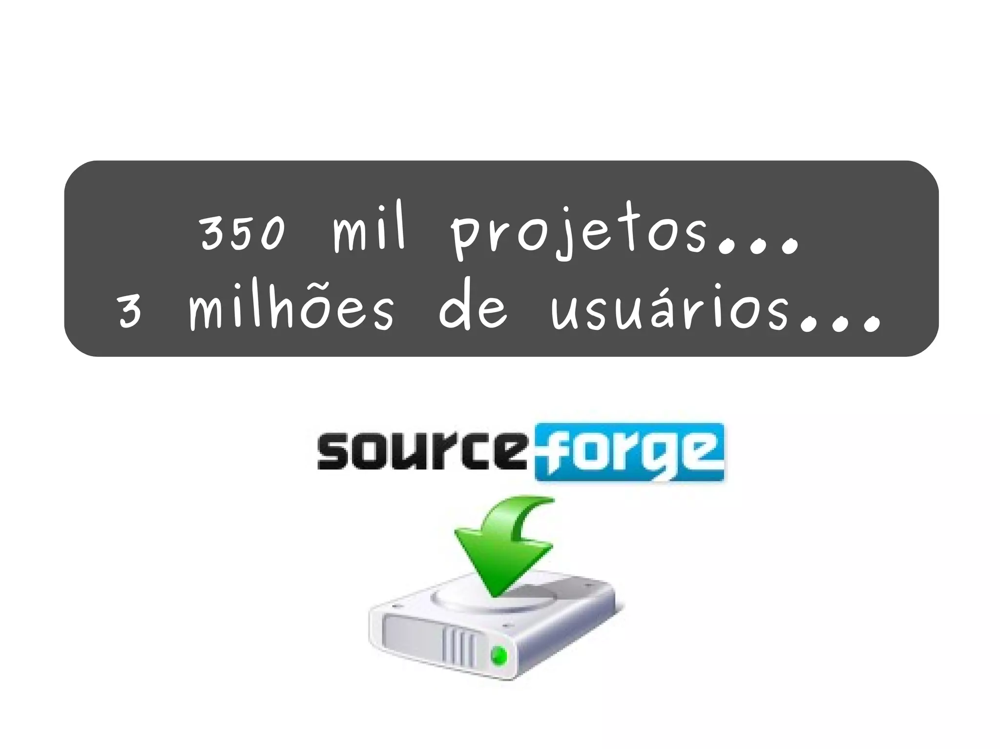 350 mil projetos... 3 milhões de usuários... 