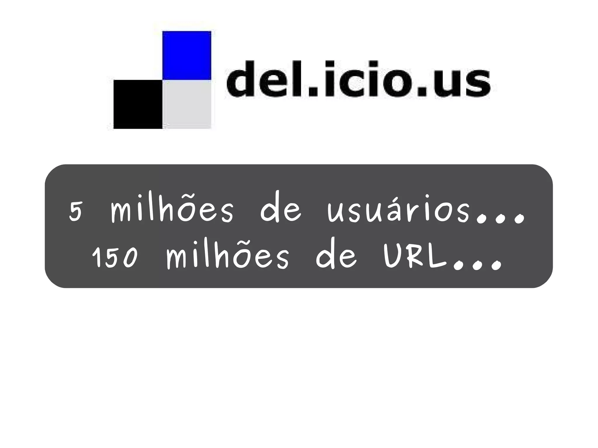 5 milhões de usuários... 150 milhões de URL... 
