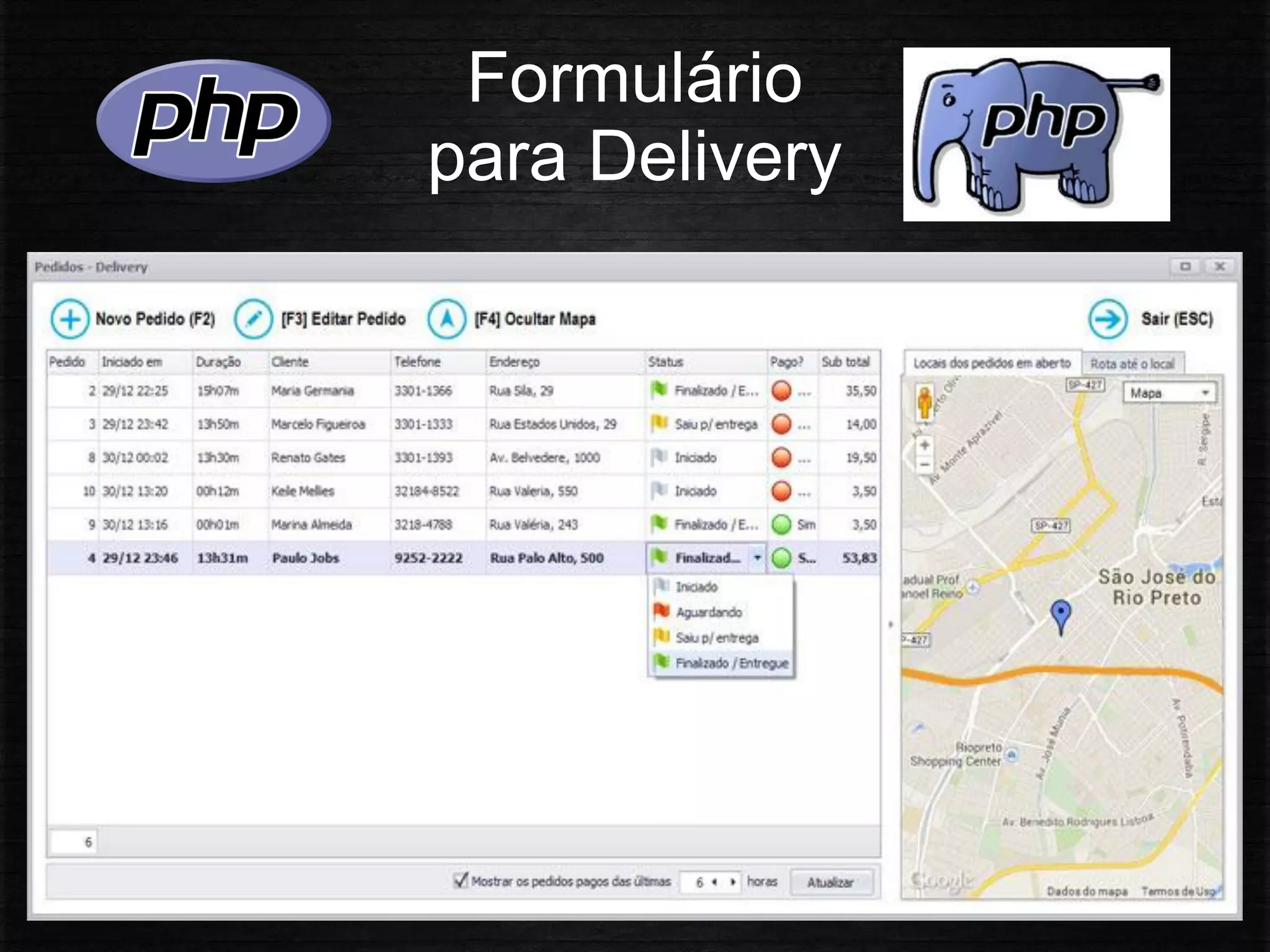 Formulário
para Delivery
 