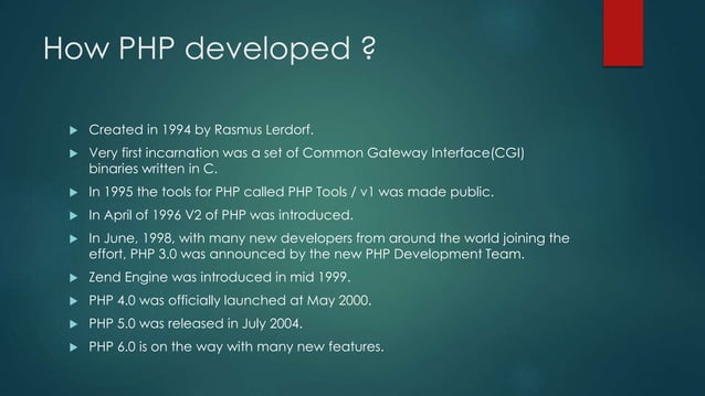 What is PHP ? | PPTX | Programming Languages | Computing