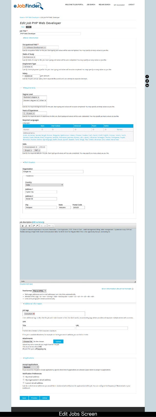 how to screen resumes from job portals php projectononlinejobportal
