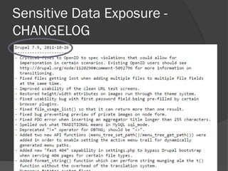 Sensitive Data Exposure -
CHANGELOG
 