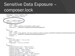 Sensitive Data Exposure –
composer.lock
 