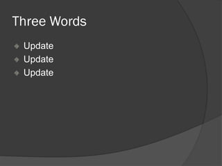 Three Words
Update
Update
Update
 