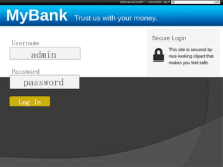 Username
Password
Log In
admin
password
 
