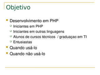 PHP - Programação para seres humanos