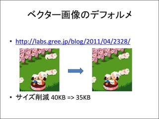 ٥`Υǥե

? http://labs.gree.jp/blog/2011/04/2328/




? p 40KB => 35KB
 