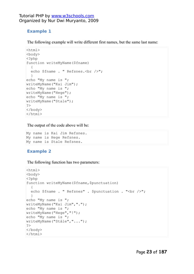 Php tutorial(w3schools) | PDF