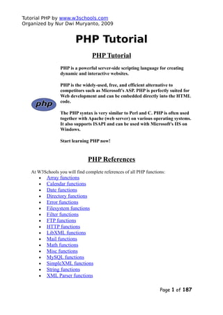Php Tutorial W3schools