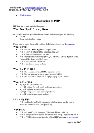 Php Tutorial W3schools