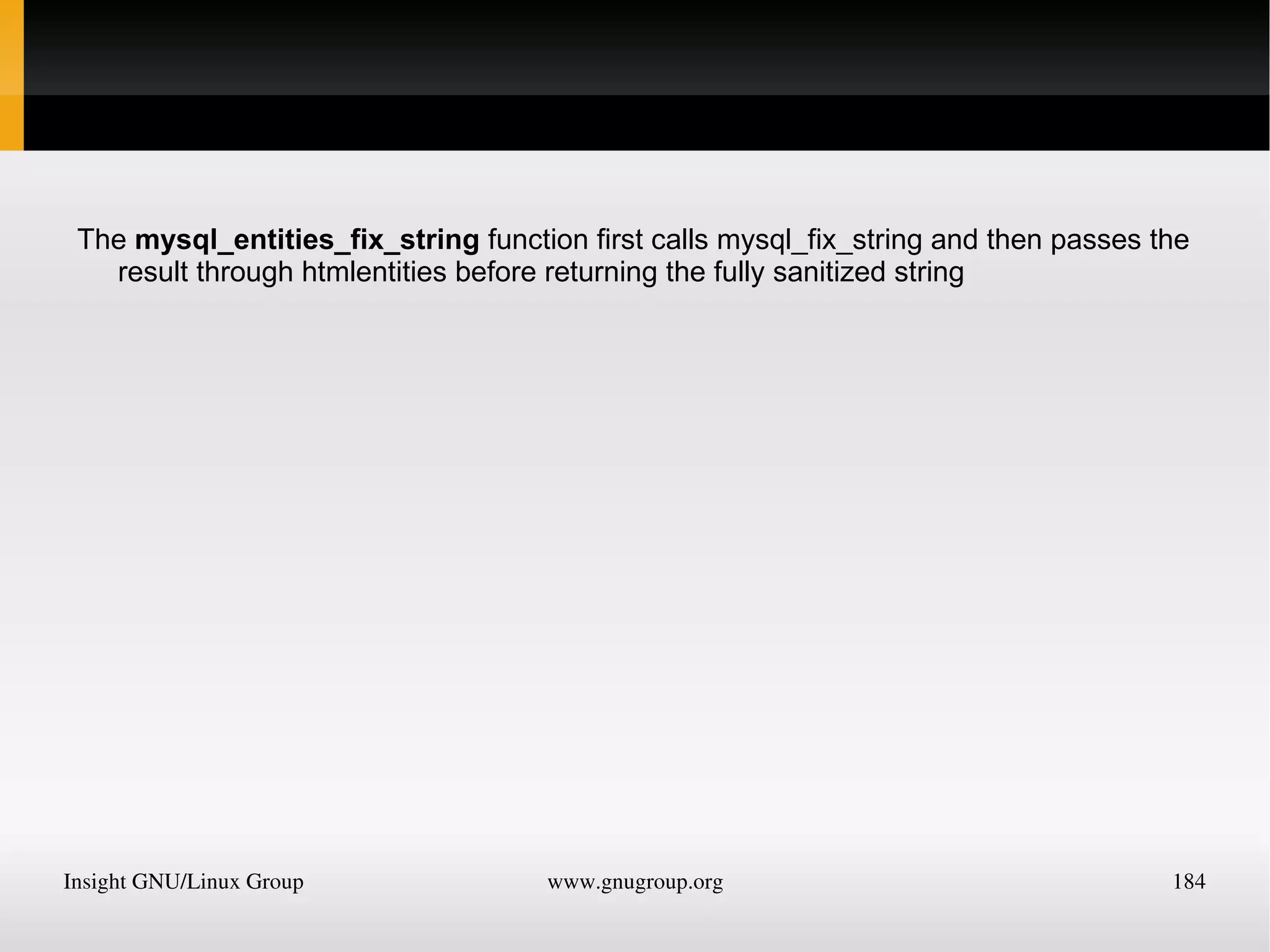 In contrast, the second if statement uses the identity operator—three equals signs in a row which prevents PHP from automatically converting types. $a and $b are there fore compared as strings and are now found to be different, so nothing is output. 