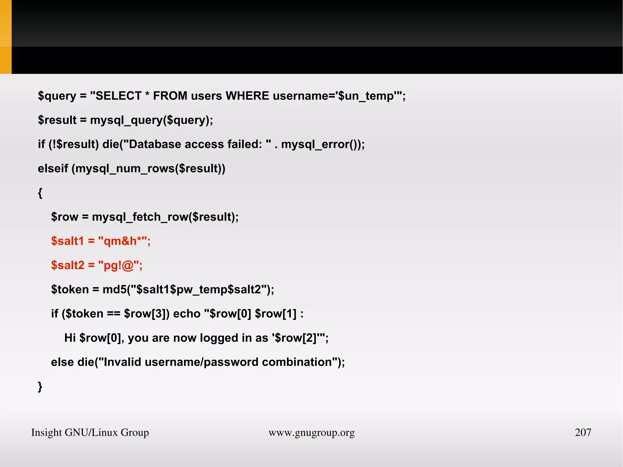 echo ($a XOR $b) . &quot;<br />&quot;; 