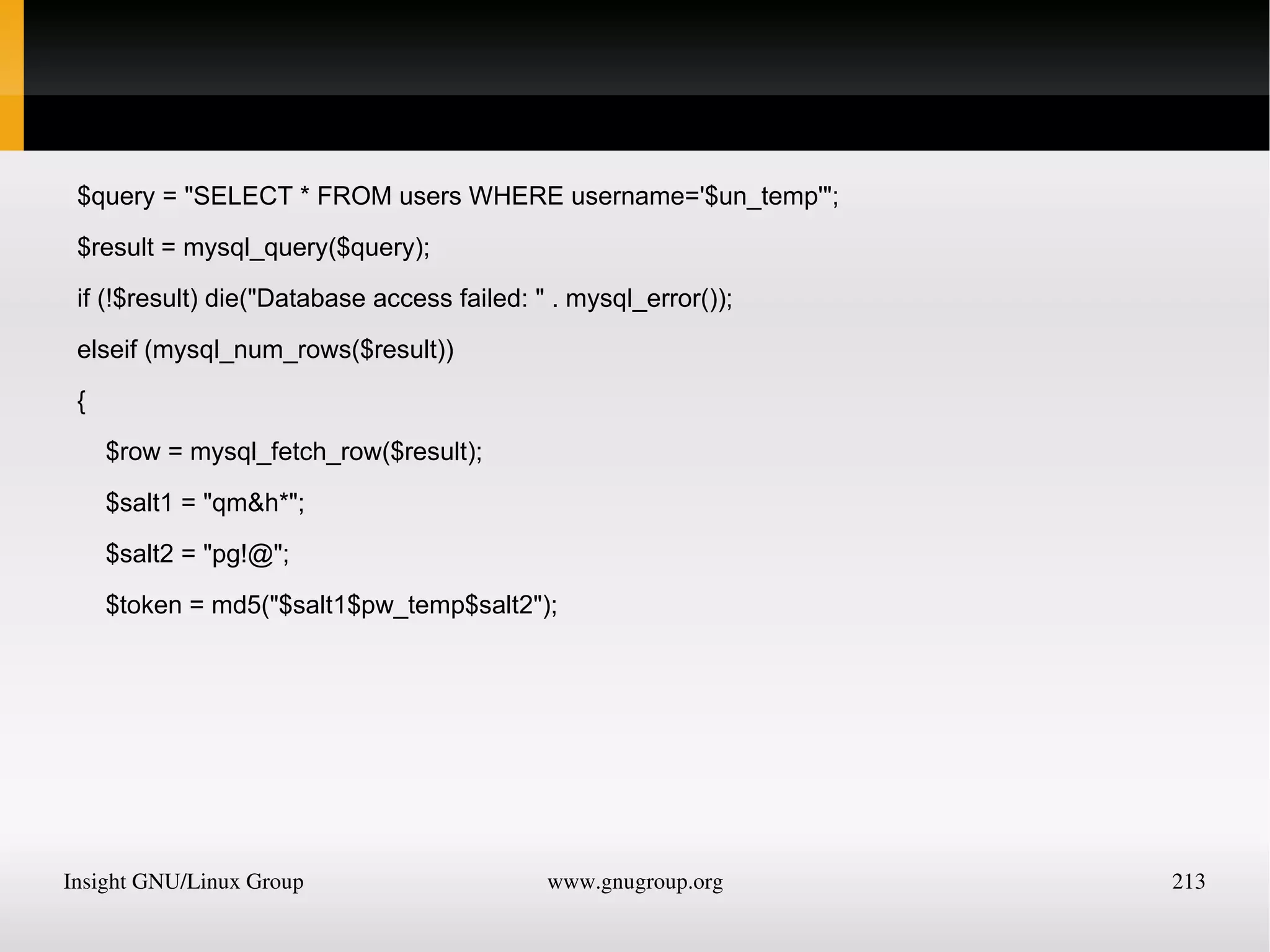 An if statement with curly braces 