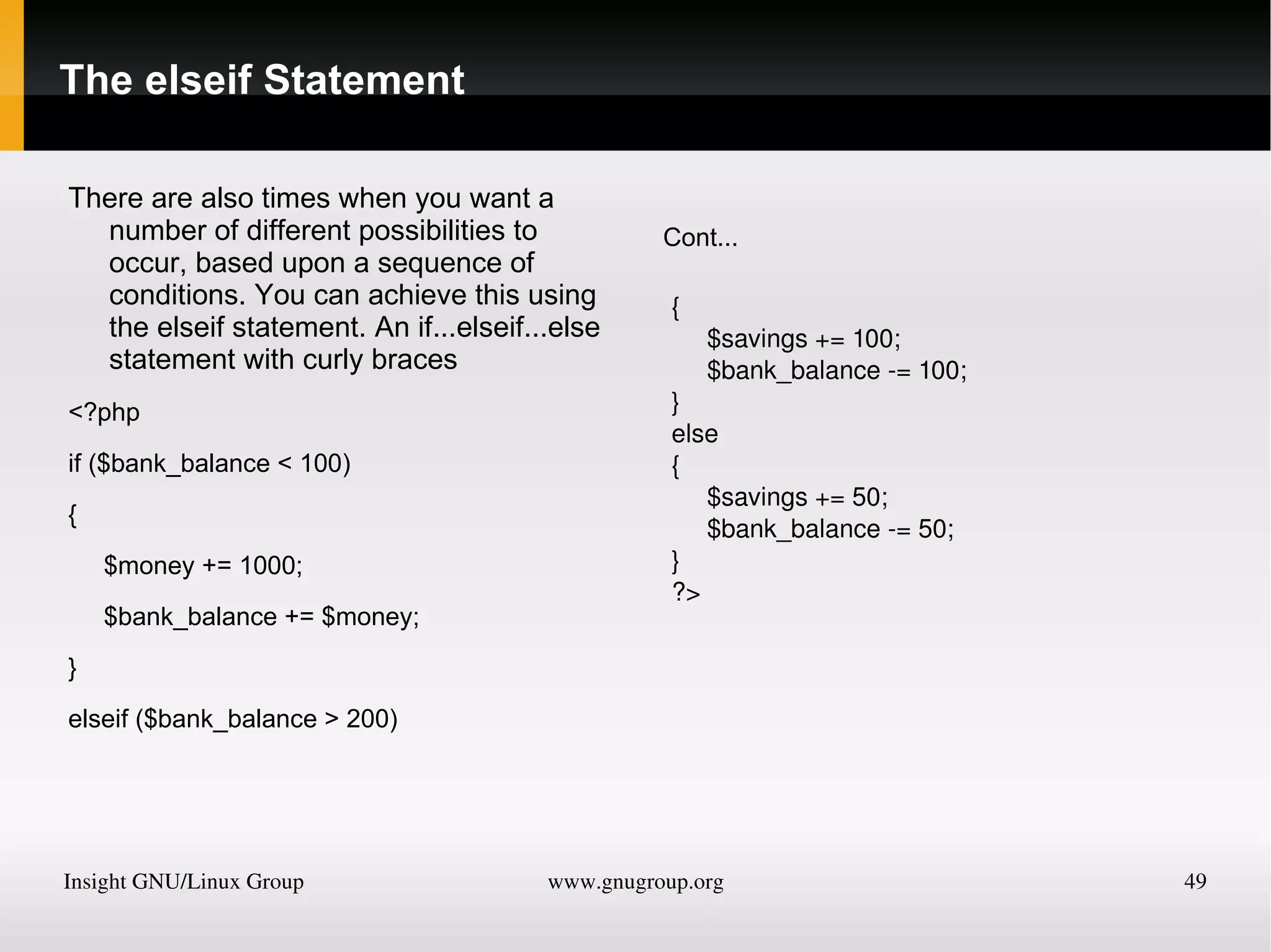 Variable Assignment The syntax to assign a value to a variable is always variable = value Or To reassign the value to another variable, it is other 