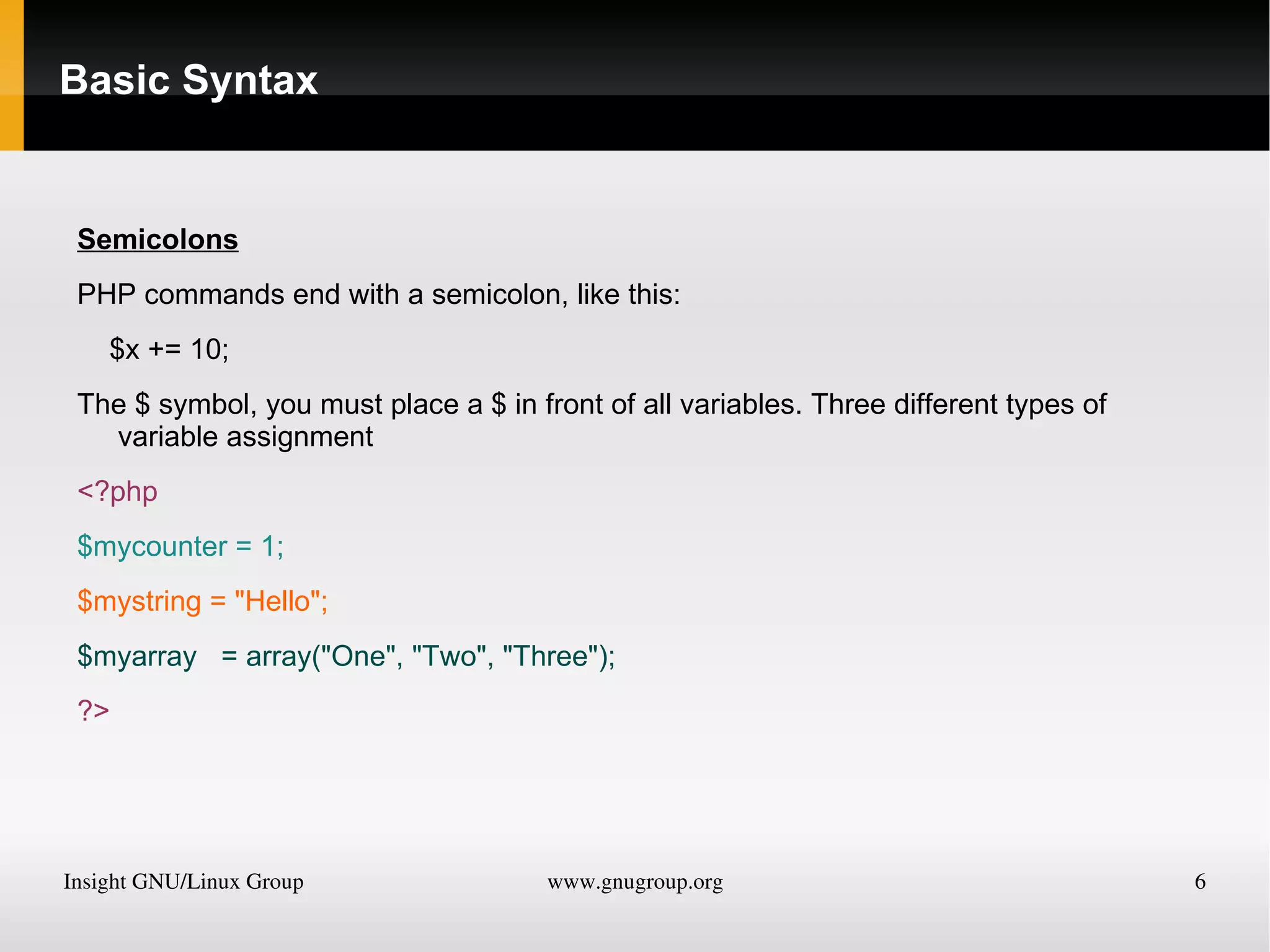 Basic Syntax Semicolons 