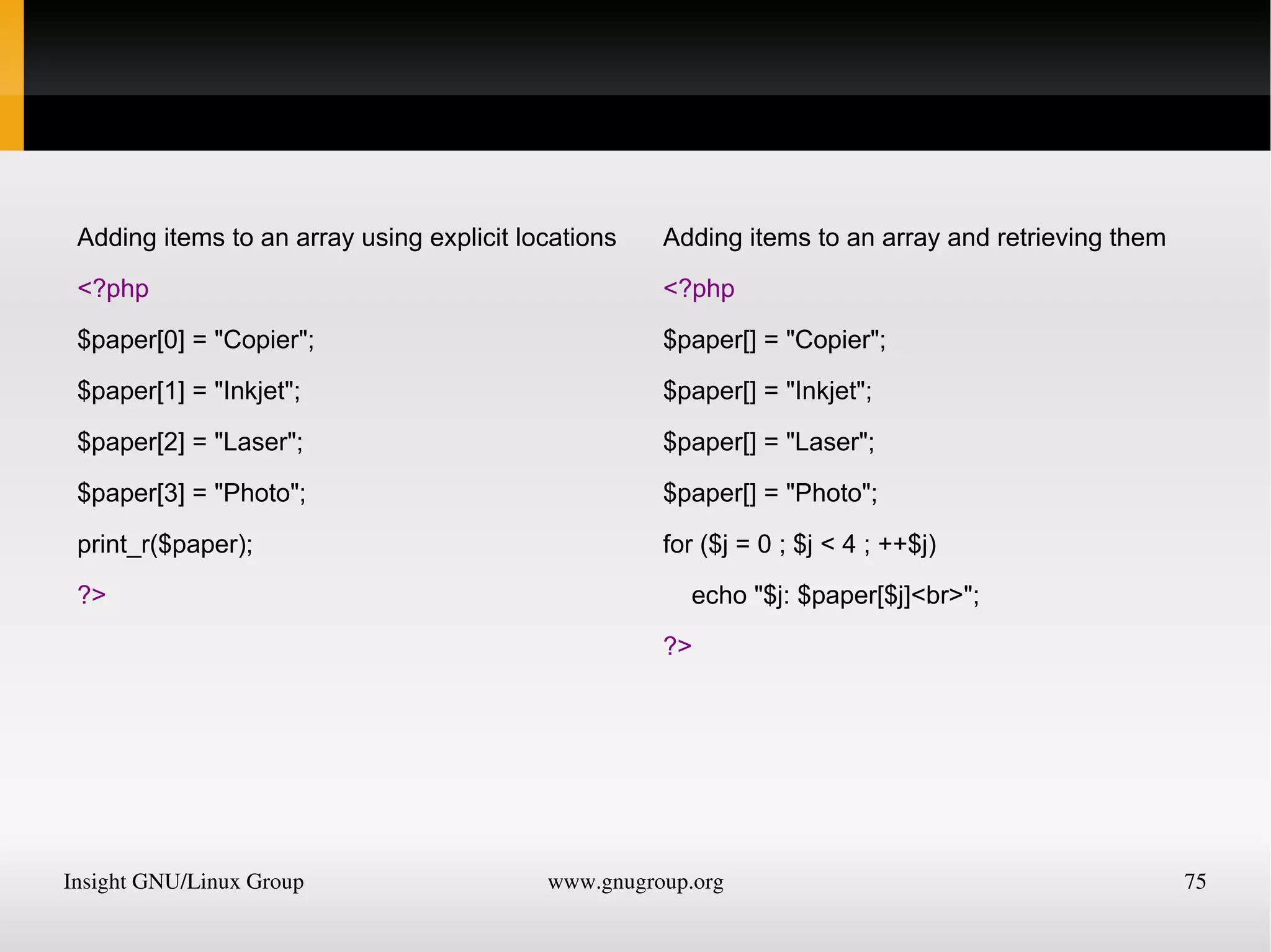 $pi = &quot;3.1415927&quot;; 