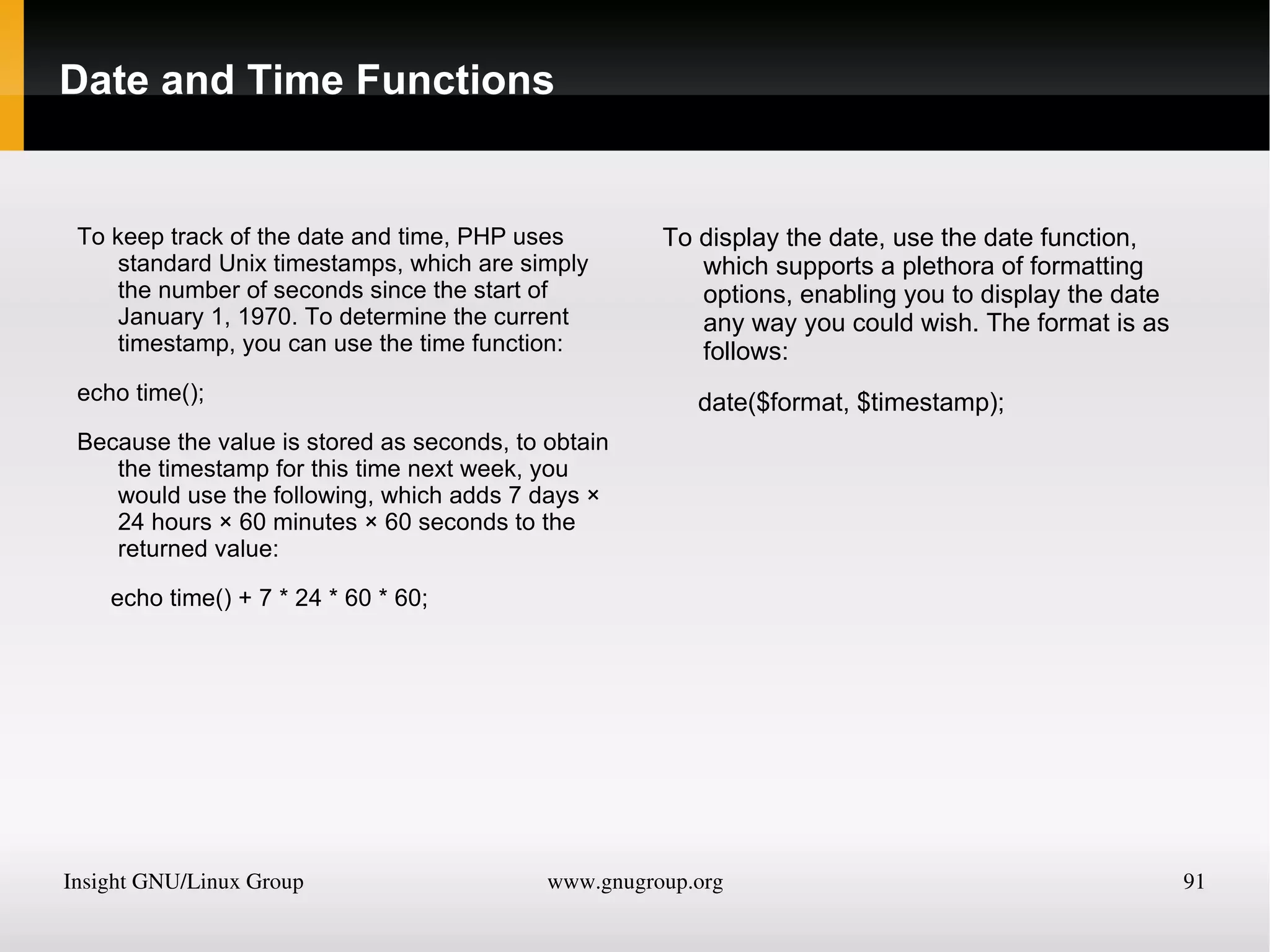 The question mark is simply a way of interrogating whether variable $b is true or false. Whichever command is on the left of the following colon is executed if $b is true, whereas the command to the right is executed if $b is false. echo is a PHP language construct. 