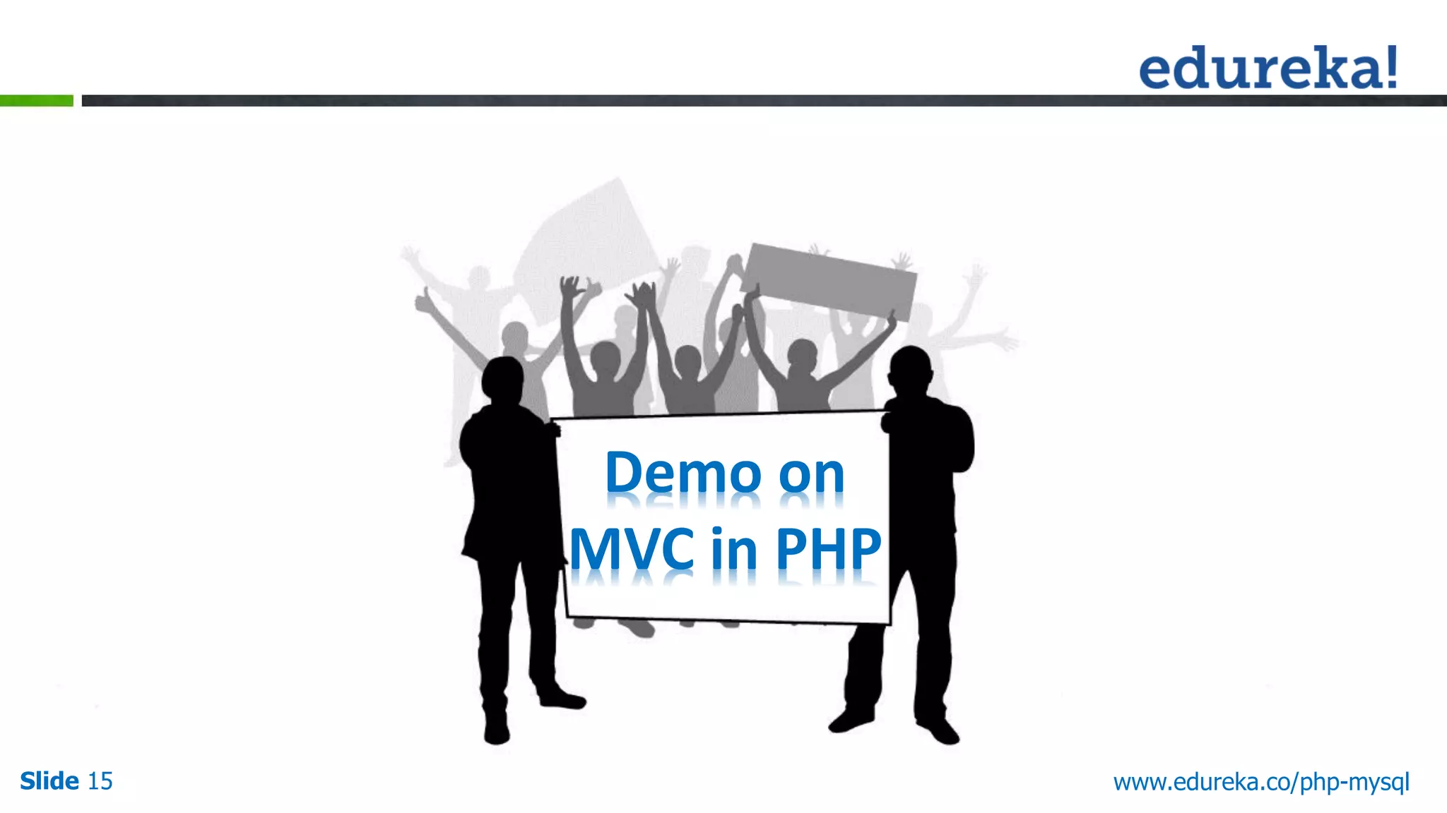 Slide 15 www.edureka.co/php-mysql Demo on MVC in PHP 