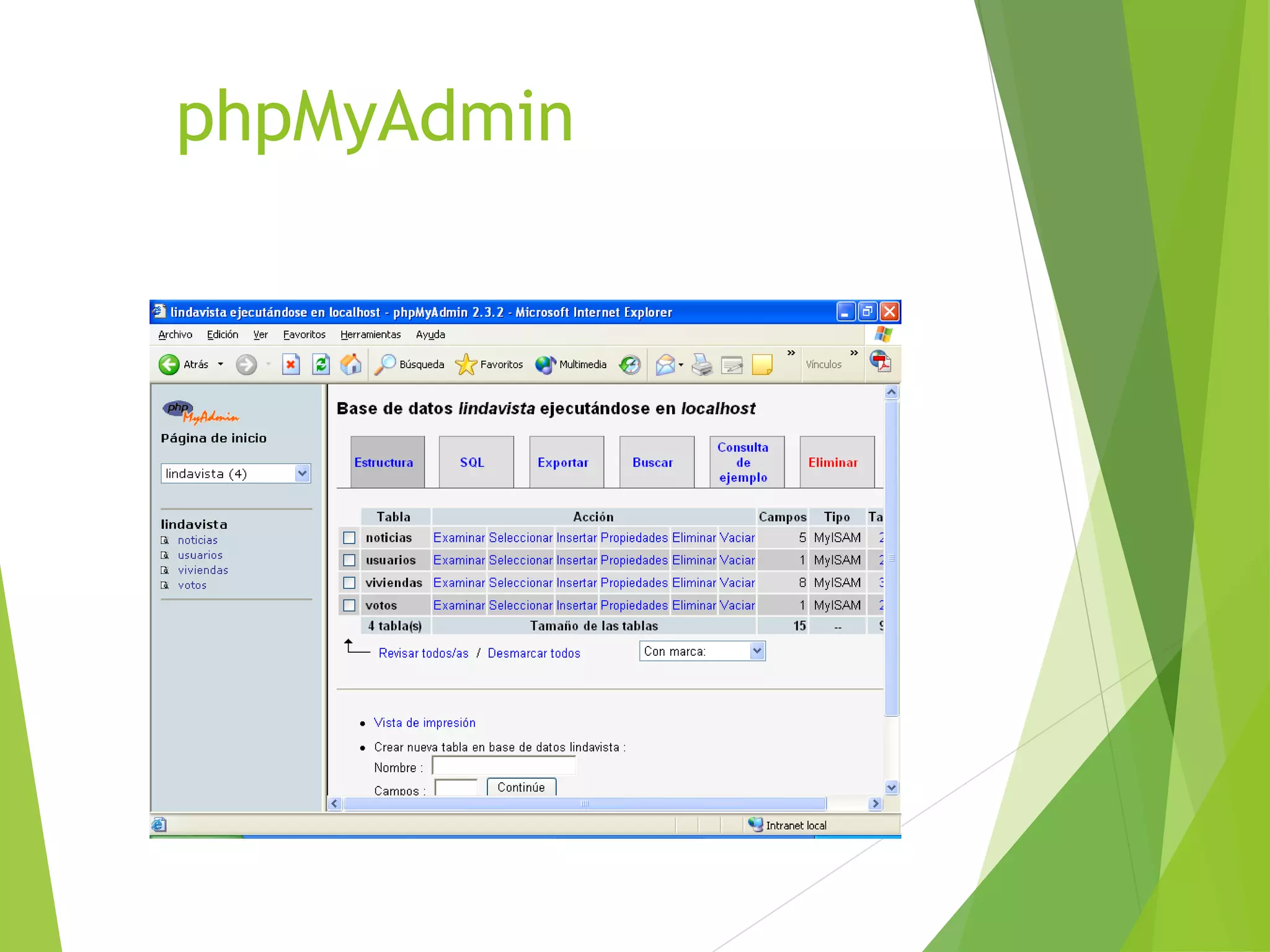 phpMyAdmin
 