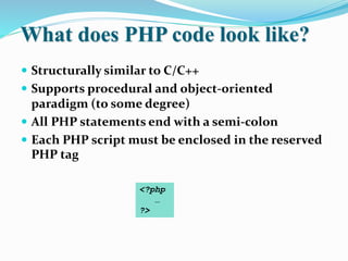 PHP Introduction and Training Material | PPTX
