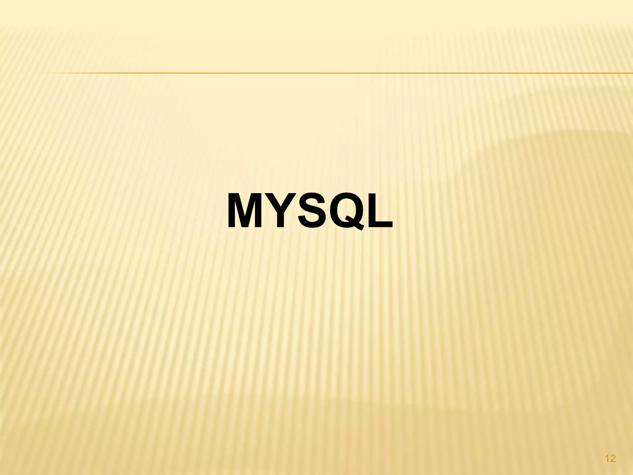 MYSQL 12 