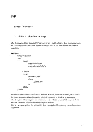 Apprendre le language php. niveau débutant | PDF