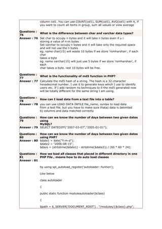 100 PHP question and answer | DOCX