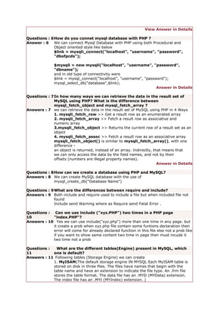 100 PHP question and answer | DOCX