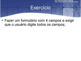 Estrutura Switch 
switch($cor){ 
case 'vermelho' : echo “cor 
vermelha<br>”; 
break; 
case 'verde' : echo “cor verde<br>”; 
break; 
case 'azul' : echo “cor azul<br>”; 
break; 
} 
 