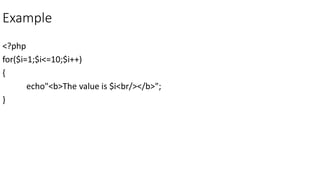 Php Basics Iterations, looping | PPTX