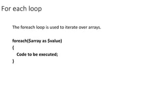 Php Basics Iterations, looping | PPTX