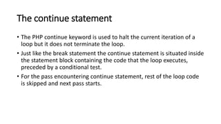 Php Basics Iterations, looping | PPTX