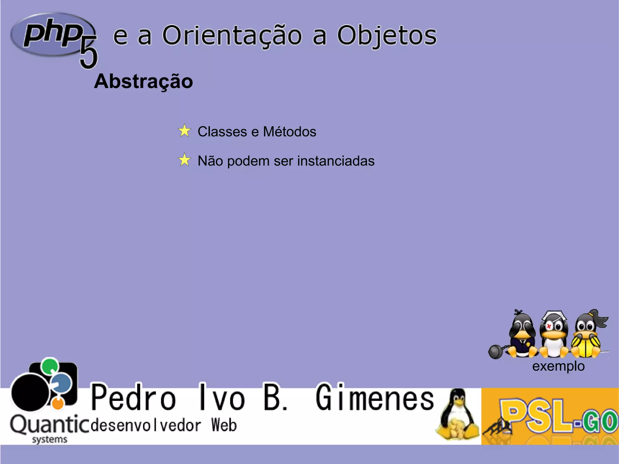 Php5 e a orientação a objetos