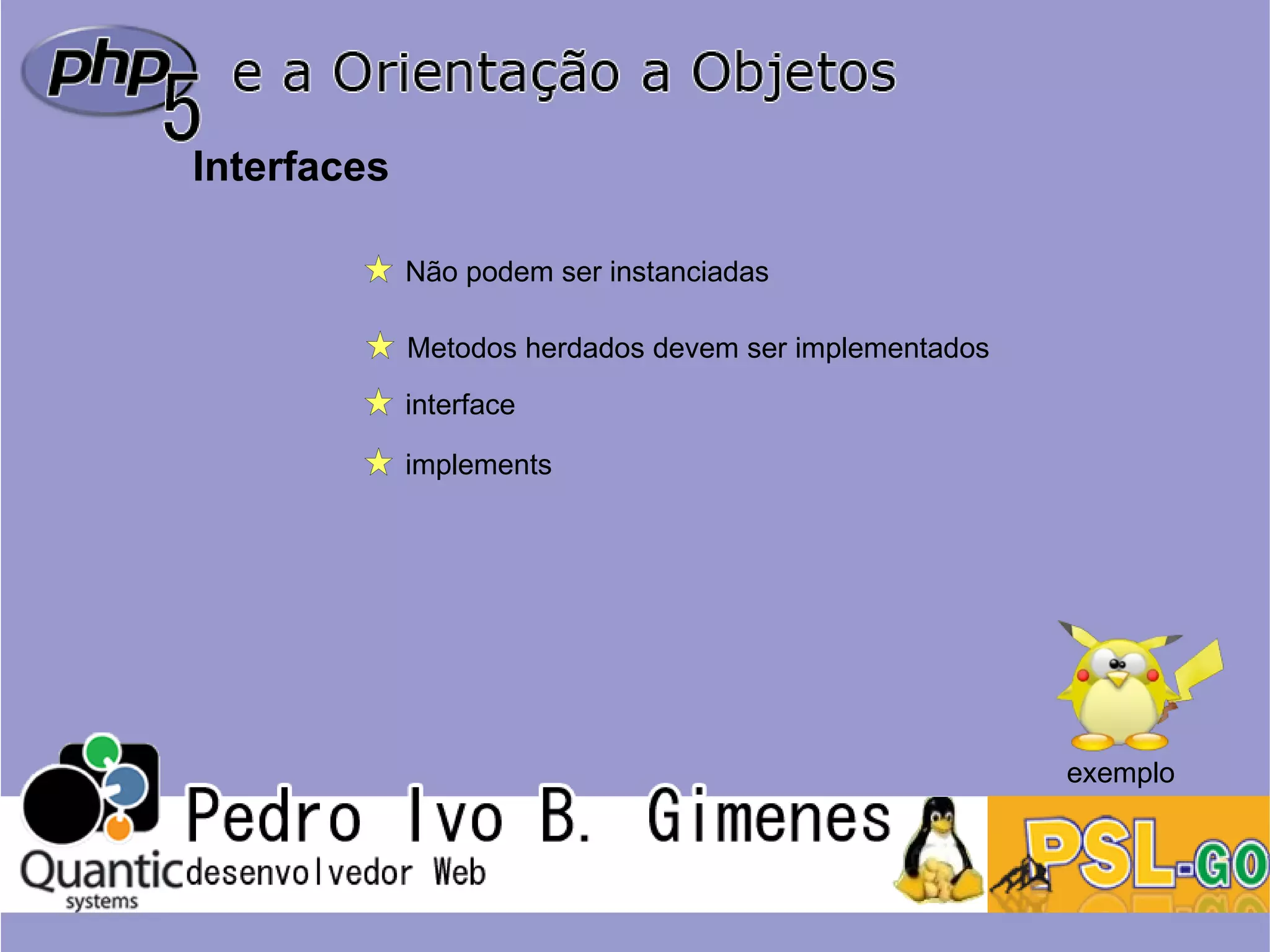 Php5 e a orientação a objetos