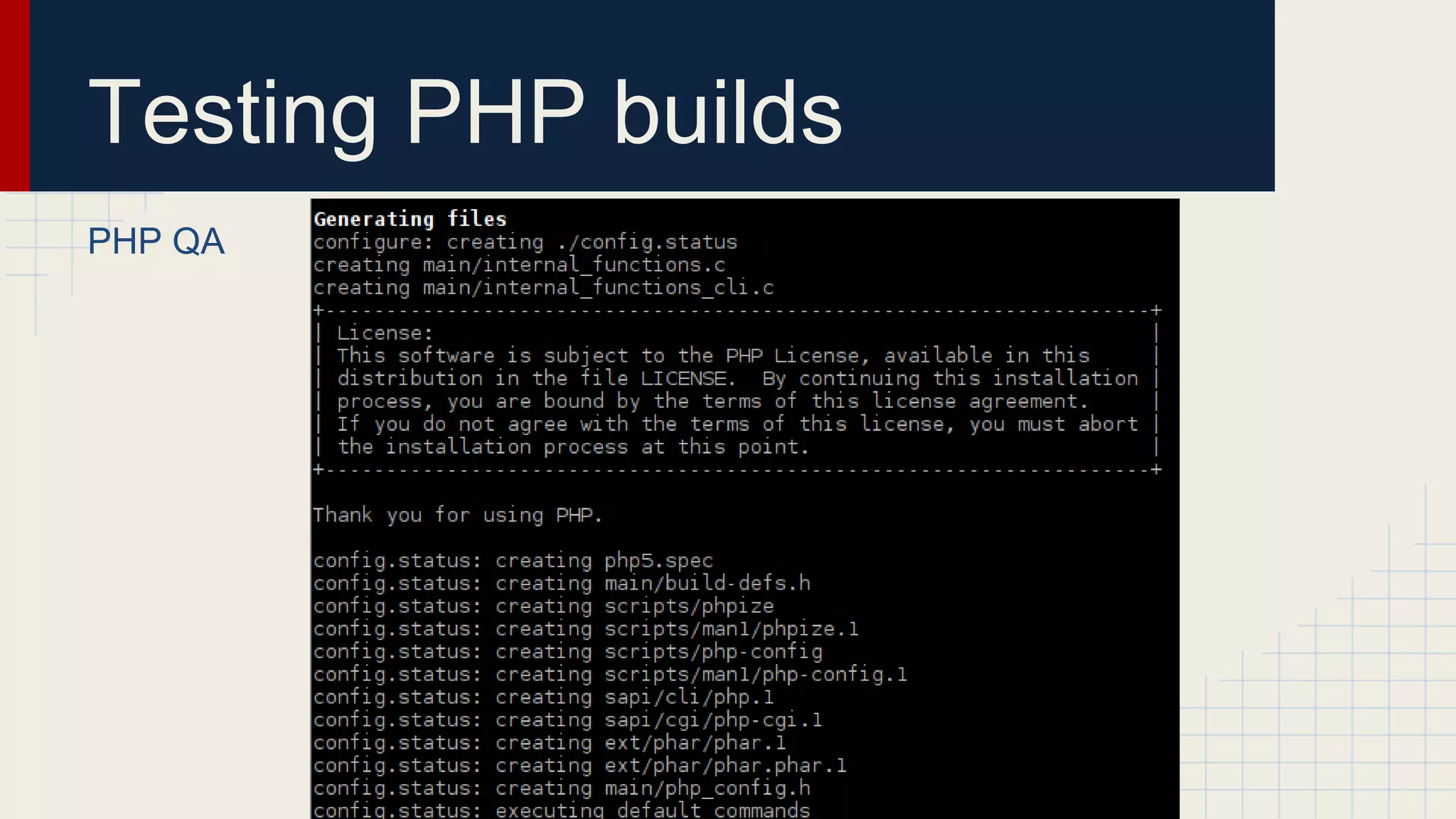 Testing PHP builds PHP QA 