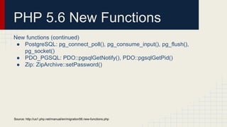 PHP 5.6 New and Deprecated Features | PPTX