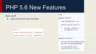 PHP 5.6 New and Deprecated Features | PPTX