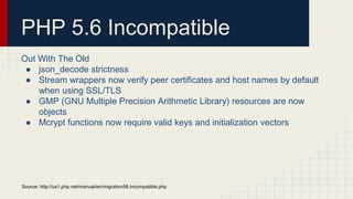 PHP 5.6 New and Deprecated Features | PPTX