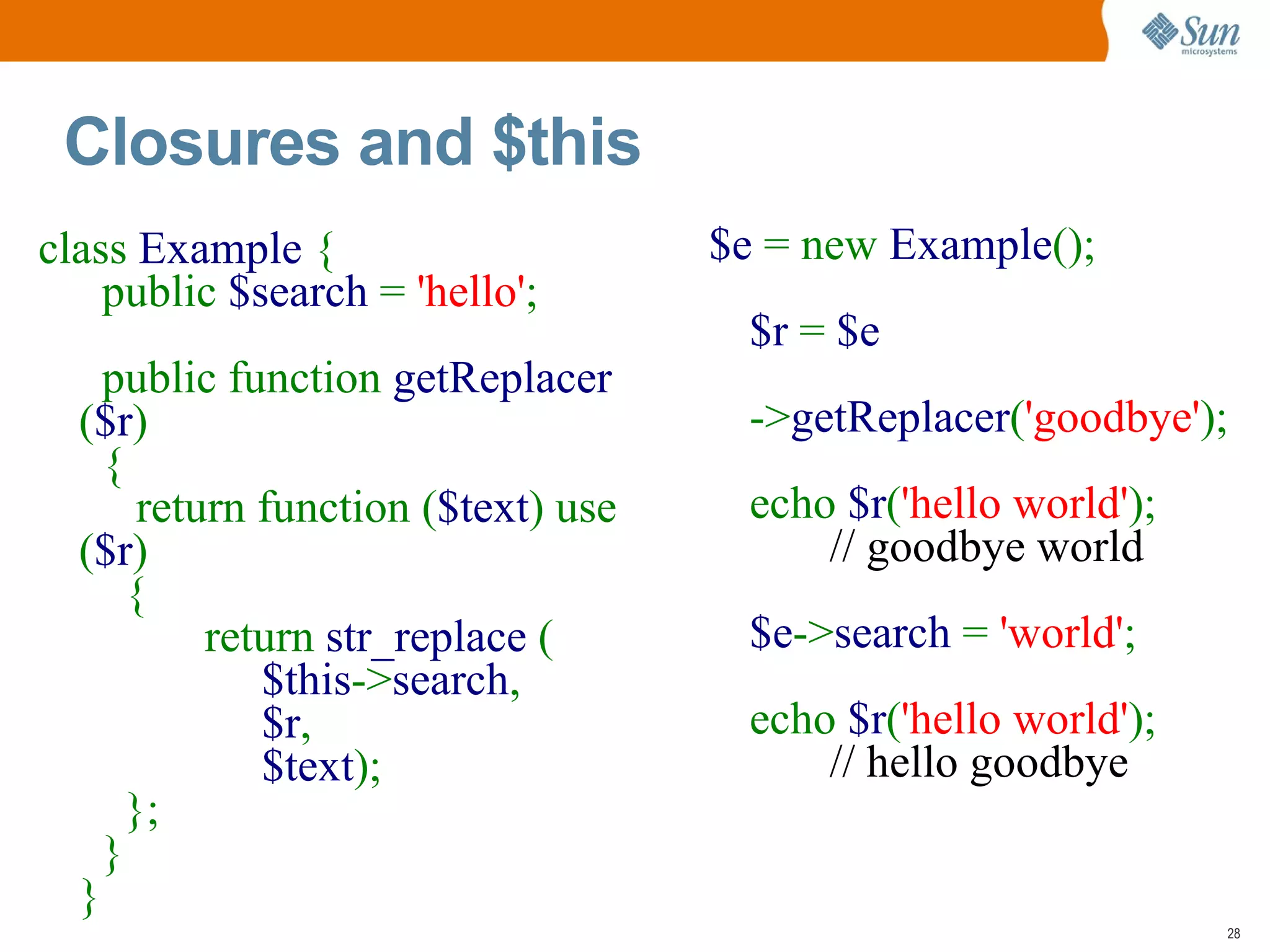 new $string;  won't know anything about namespaces neither do callbacks or anything else which takes class names as string When using namespaces the  namespace  declaration has to be in  at the beginning of the file 