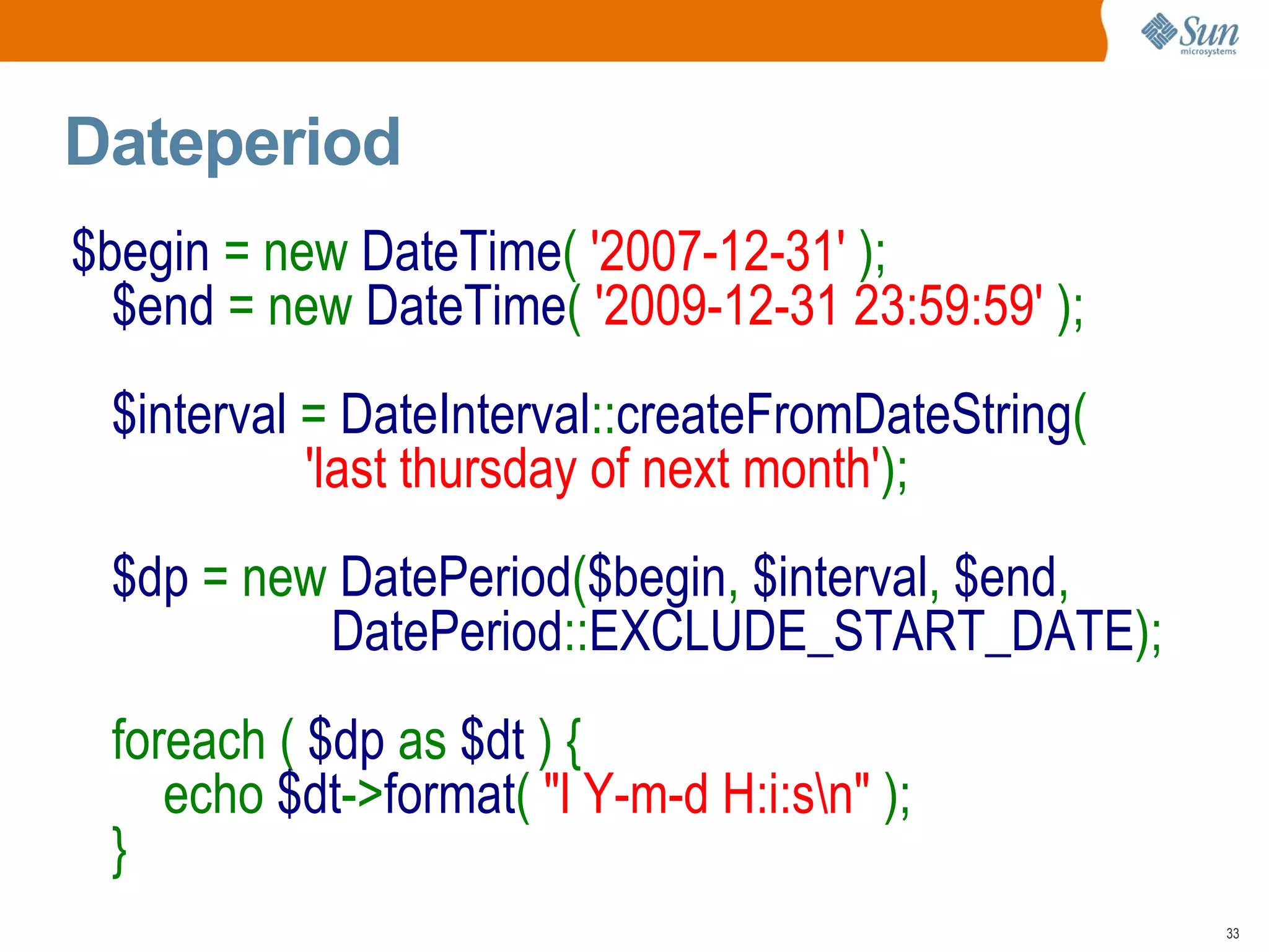 Namespaces – an example foo.php <?php namepace  MyFramework \ someModule ; class  Foo  {  /* ... */   } ?> bar.php <?php namepace  MyFramework \ someModule ; class  Bar  extends  Foo  {  /* ... */   } ?> This will be prefixed with the namespace As will this, so we are  referring to our previously declared class 