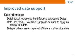 Namespaces – an example foo.php <?php namepace  MyFramework \ someModule ; class  Foo  {  /* ... */   } ?> bar.php <?php class  Bar  extends   MyFramework \ someModule \ Foo   {  /* ... */   } ?> The compile translates this  to MyFramework\someModule\Foo We can use the full name from within another file 