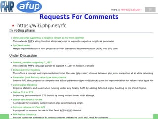 PHP5.4 | PHPTour Lille 2011   10


          Requests For Comments
https://wiki.php.net/rfc
 