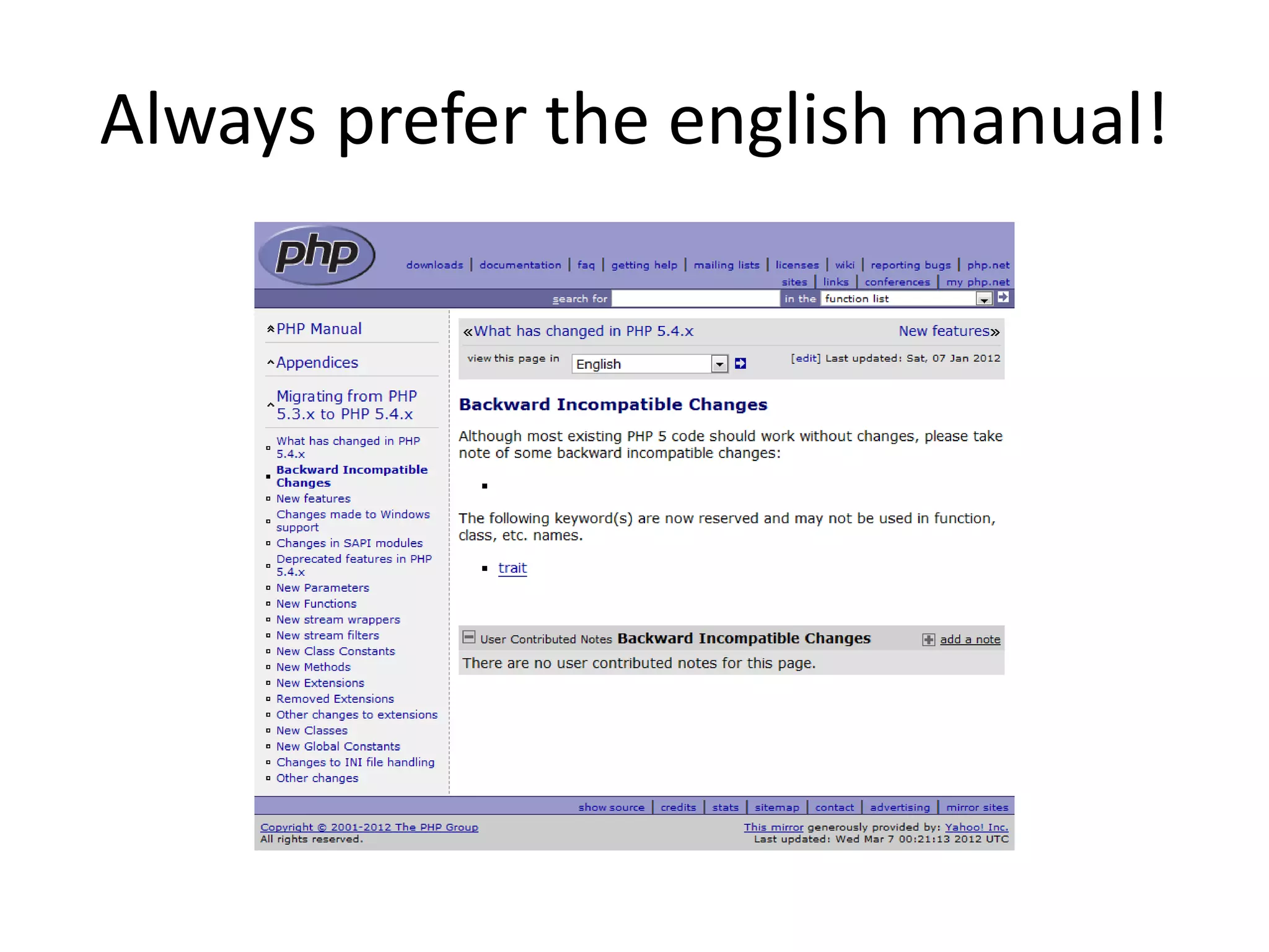 Always prefer the english manual!
 