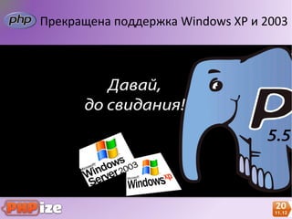 Прекращена поддержка Windows XP и 2003
 