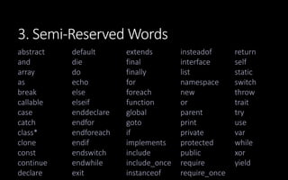 3. Semi-Reserved Words
 
