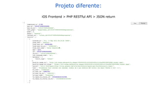 Projeto diferente:
iOS Frontend > PHP RESTful API > JSON return
 