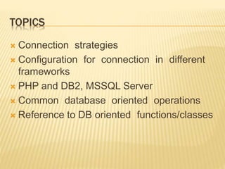 Php and database functionality | PPTX
